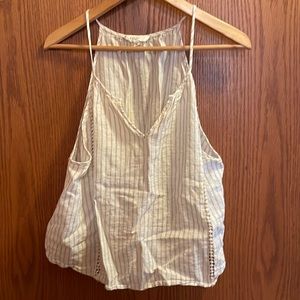 LOVE TREE Spaghetti Strap Style Tank Off-White Size L